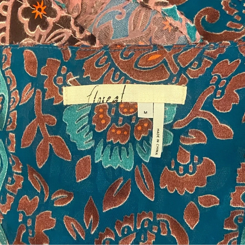 Flowy Silk & Velvet Anthro Top - Picture 7 of 7